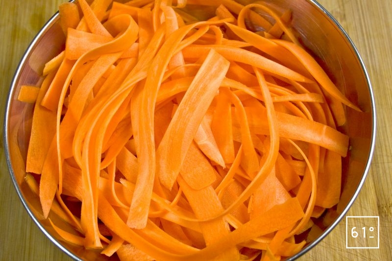 tagliatelles de carottes avant cuisson