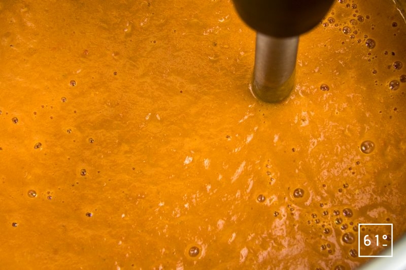 Mixer la sauce tomate épicée