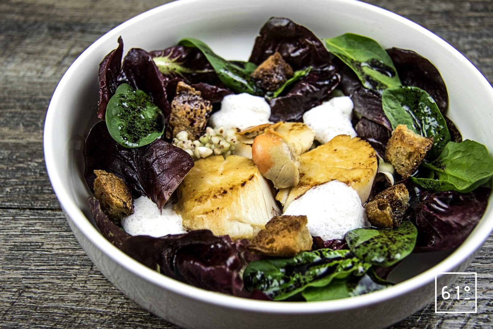 Salade de chicorée et noix de Saint Jacques | Recette | 61°Degrés