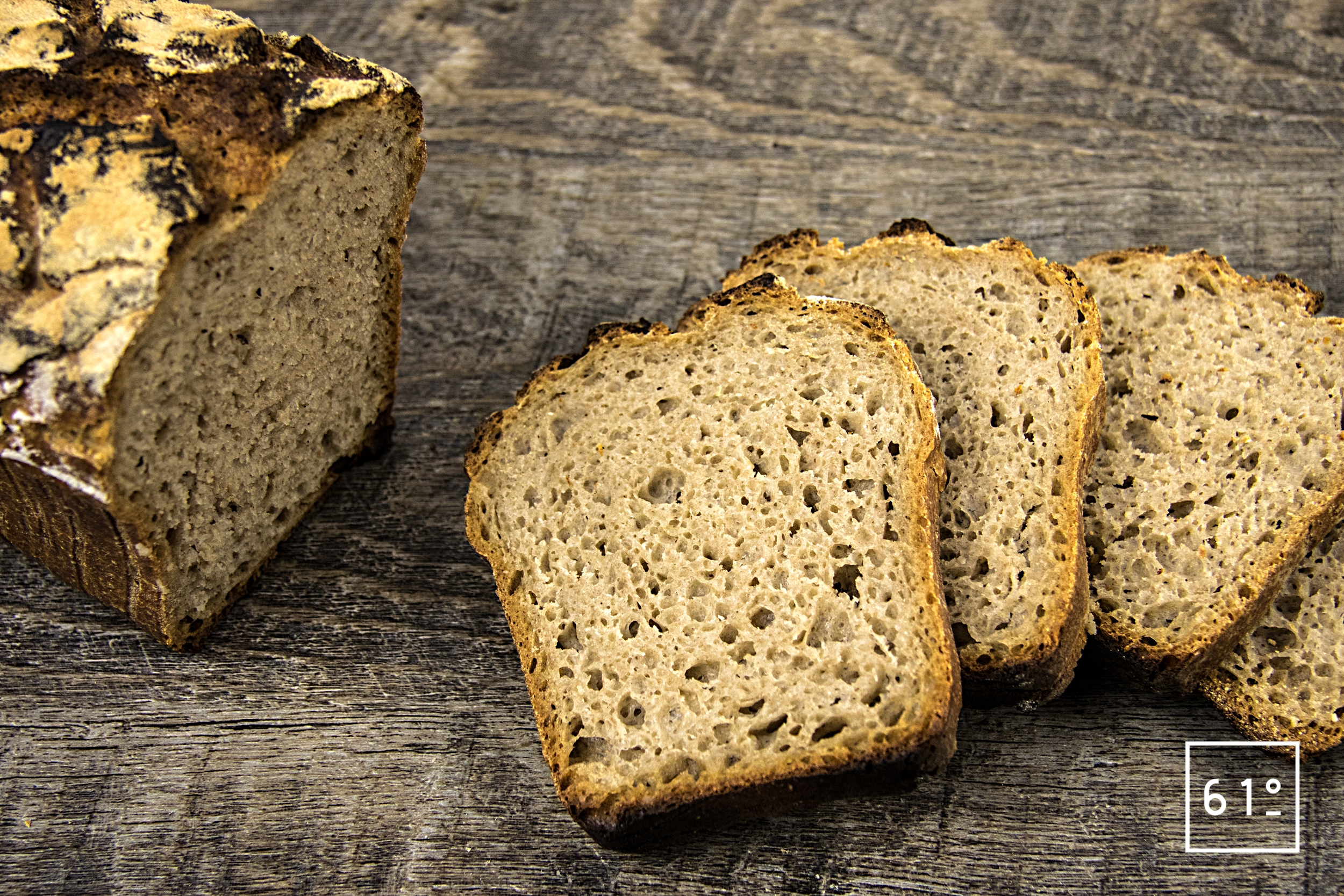 Pain au levain sans pétrissage Recette 61°Degrés Pain au levain sans pétrissage Recette 61°Degrés