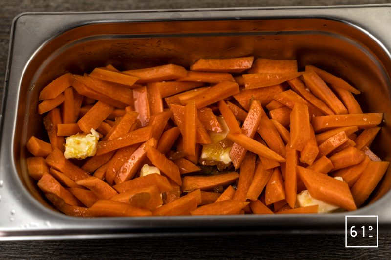 Filet mignon basse température et carottes à la marinade aux 3 agrumes - mélanger